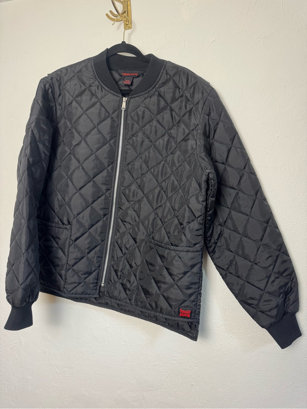 TOUGH DUCK Quilted‎ Black Full Zip Freezer Jacket